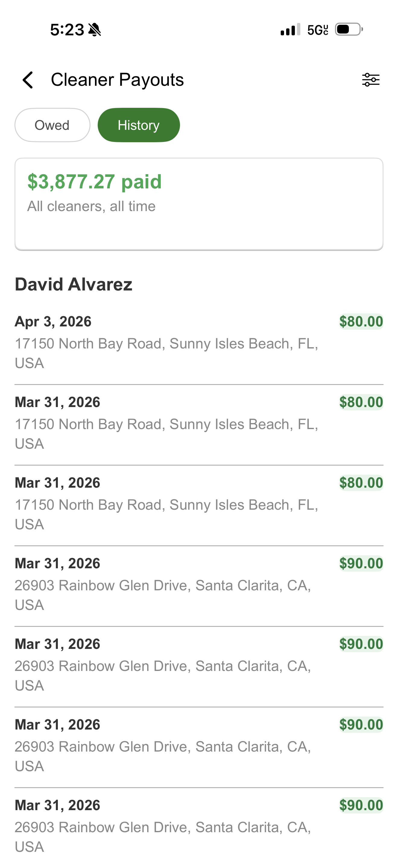 Cleaner Payouts